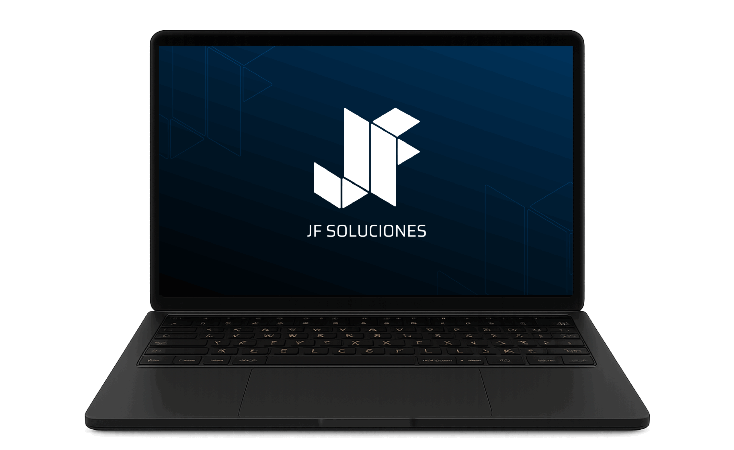 Notebook con el logo de JF SOLUCIONES